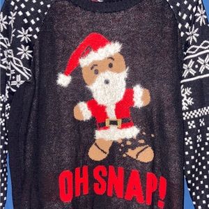 Christmas 🎄 UGLY “OH SNAP!” Gingerbread Santa Sweater Jrs Med